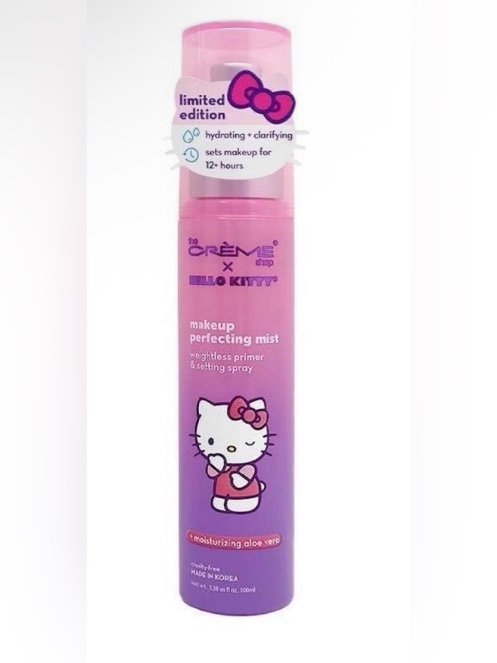 The Crème Shop x Hello Kitty Makeup Perfecting Mist — Pink/Purple